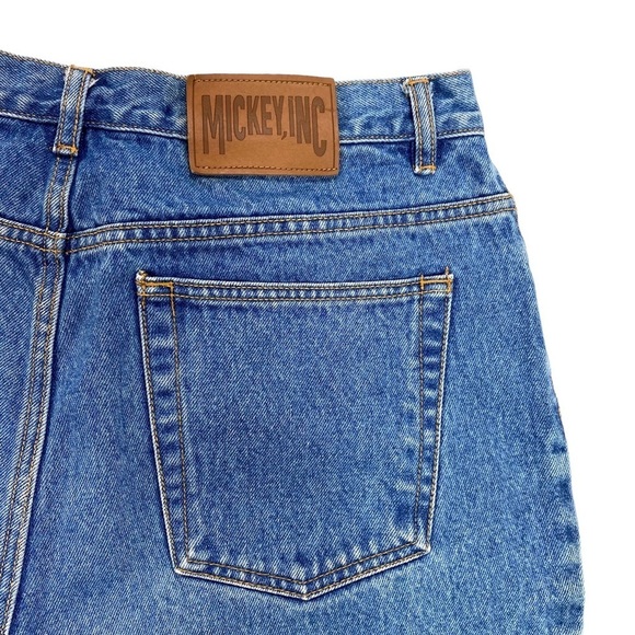 VINTAGE 90s Mickey Mouse Embroidered High Rise Denim Shorts Size XXL - Picture 4 of 9